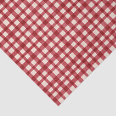 Red Gingham Plaid Traditionele Minimale Kerstmis Tissuepapier (Detail)