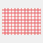Red Gingham Plaid Verjaardagsfeest Inpakpapier Vel (Voorkant 3)