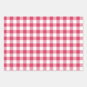 Red Gingham Plaid Verjaardagsfeest Inpakpapier Vel (Voorkant)