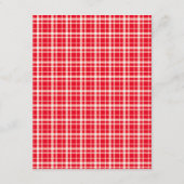 Red Gingham Plaid Vrolijke Kerstfoto Informatiekaartje (Achterkant)