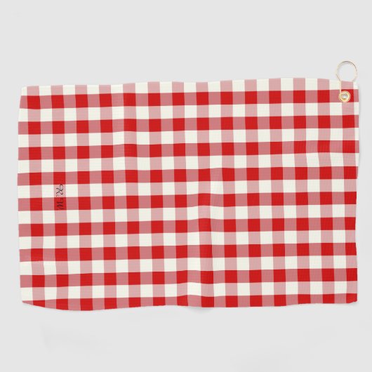 Red Gingham Play Golfhanddoek (Horizontaal)