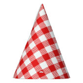 Red Gingham Pset Pattern Feesthoedjes (Links)