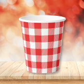Red Gingham Pset Pattern Papieren Bekers