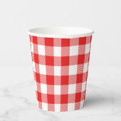 Red Gingham Pset Pattern Papieren Bekers (Rechts)