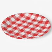 Red Gingham Pset Pattern Papieren Bordje (Gekanteld)