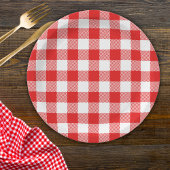Red Gingham Pset Pattern Papieren Bordje
