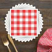 Red Gingham Pset Pattern Servet