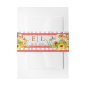 Red Gingham Pumpkins Sunflowers Fall Wedding Uitnodigingen Wikkel (Voorkant Voorbeeld)