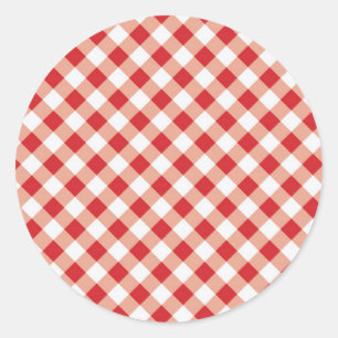 Red Gingham Ronde Sticker