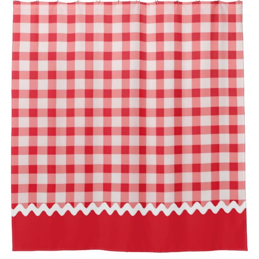 Red Gingham Shower Curtain Douchegordijn (Voorkant)
