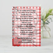 Red Gingham Skull Rockabilly Gothic Wedding Kaart (Staand voorkant)