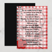 Red Gingham Skull Rockabilly Gothic Wedding Kaart (Voorkant / Achterkant)
