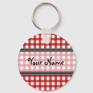 Red Gingham Sleutelhanger
