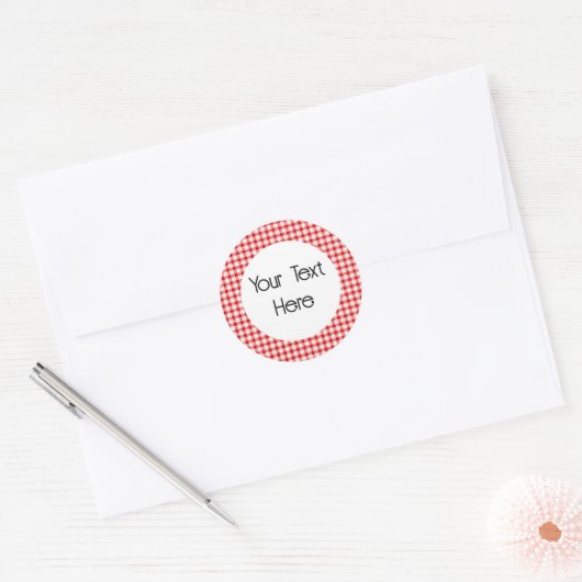 Red Gingham Sticker (Envelop)