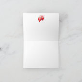 Red Gingham Strawberries Baby Shower Bedankkaart (Binnen)