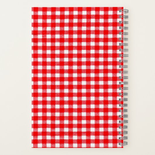 Red Gingham Strawberry - Aangepast recept Notitieboek (Achterkant)