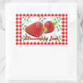 Red gingham Strawberry jam label (Tas)