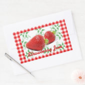 Red gingham Strawberry jam label (Envelop)
