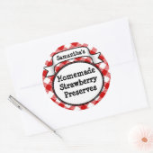 Red Gingham Strawberry Jelly Jam Jar Label (Envelop)