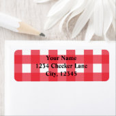 Red Gingham Summer Country BBQ Checker Label (Insitu)