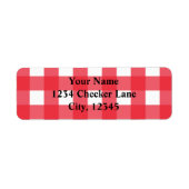 Red Gingham Summer Country BBQ Checker Label (Voorkant)