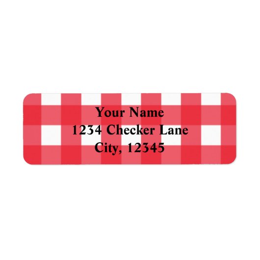 Red Gingham Summer Country BBQ Checker Label (Voorkant)
