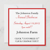 Red Gingham Tablecloth BBQ Kaart (Achterkant)