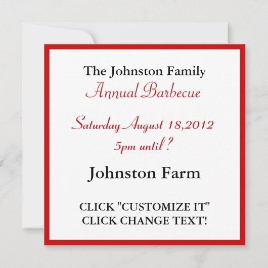 Red Gingham Tablecloth BBQ Kaart (Achterkant)