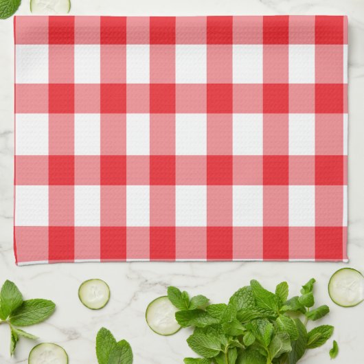 Red Gingham Theedoek (Gevouwen)