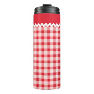 Red Gingham Thermal Tumbler Thermosbeker