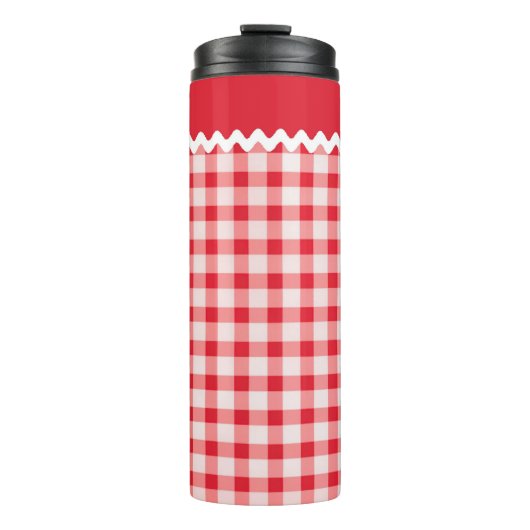 Red Gingham Thermal Tumbler Thermosbeker (Voorkant)