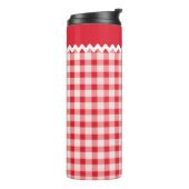 Red Gingham Thermal Tumbler Thermosbeker (Gedraaid links)