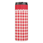 Red Gingham Thermal Tumbler Thermosbeker (Achterkant)