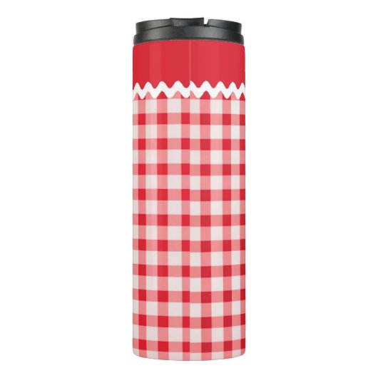 Red Gingham Thermal Tumbler Thermosbeker (Achterkant)