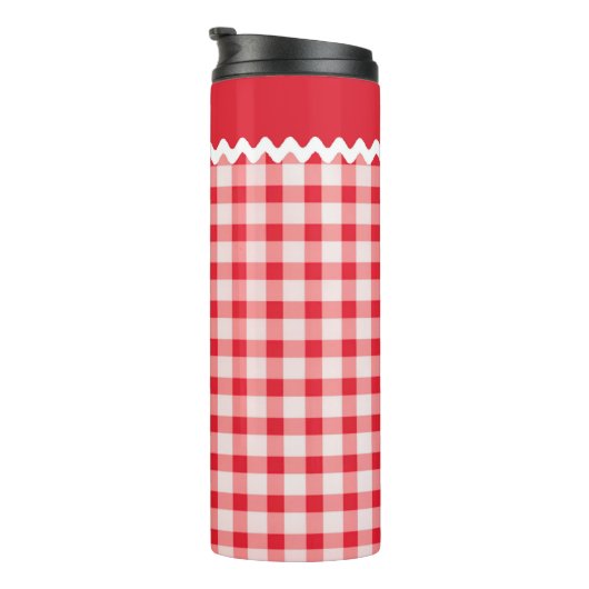 Red Gingham Thermal Tumbler Thermosbeker (Geroteerd rechts)