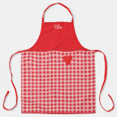 Red Gingham trimmed in Red Country Style Schort (Voorkant)