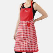 Red Gingham trimmed in Red Country Style Schort (Insitu)