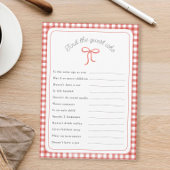 Red Gingham Vind de gast die douche spel Kaart