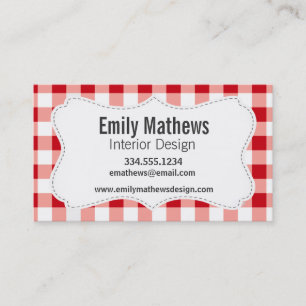 Red Gingham Visitekaartje