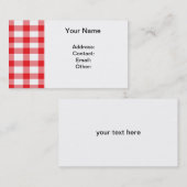 Red Gingham Visitekaartje (Voorkant / Achterkant)