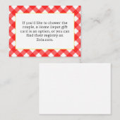 Red Gingham Vrijgezellenfeest Enclosure Kaart (Voorkant / Achterkant)