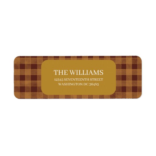 Red Gingham Watercolor Check Etiket (Voorkant)