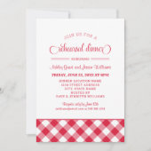 Red Gingham Wedding Rehearsal Dinner Kaart (Voorkant)