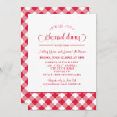 Red Gingham Wedding Rehearsal Dinner Kaart (Voorkant / Achterkant)