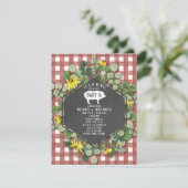 Red Gingham Wildflower Baby Q Baby shower Kaart (Staand voorkant)