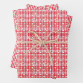 Red Gingham with Little White Daisies Inpakpapier Vel (In situ)