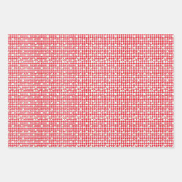 Red Gingham with Little White Daisies Inpakpapier Vel