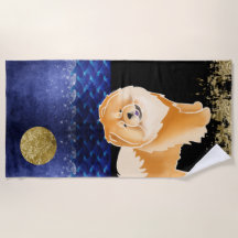 Red Gingko the Chow Beach Towel