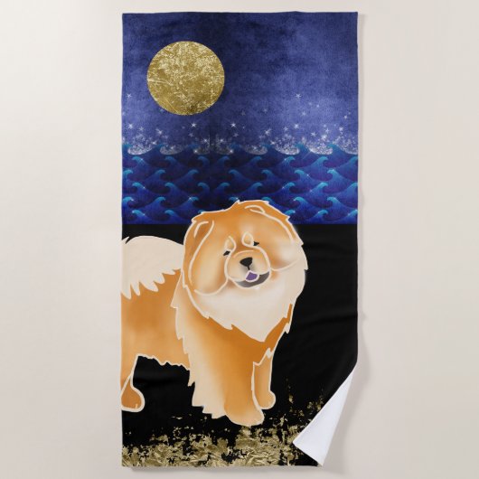 Red Gingko the Chow Beach Towel Strandlaken (Voorkant)