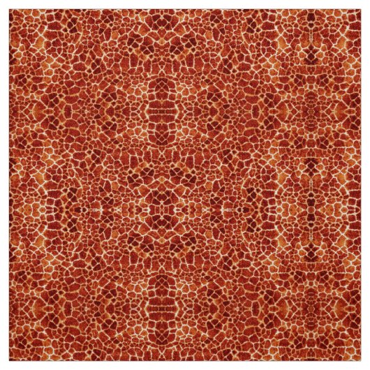 RED GIRAFFE SKIN Wild Animal Pattern Stof (Swatch)